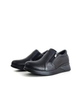 zapatos Vicmart mujer piel negros cuña baja