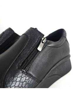 zapatos Vicmart mujer piel negros detalle cremallera