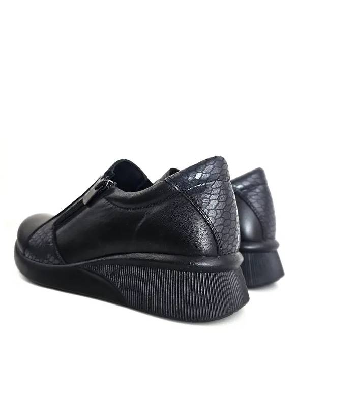 zapatos Vicmart mujer negros animal print vista trasera