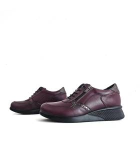 zapatos Vicmart mujer burdeos cuña ligera vista frontal
