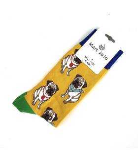 Calcetines Marc JoJo perros pug mostaza talla única