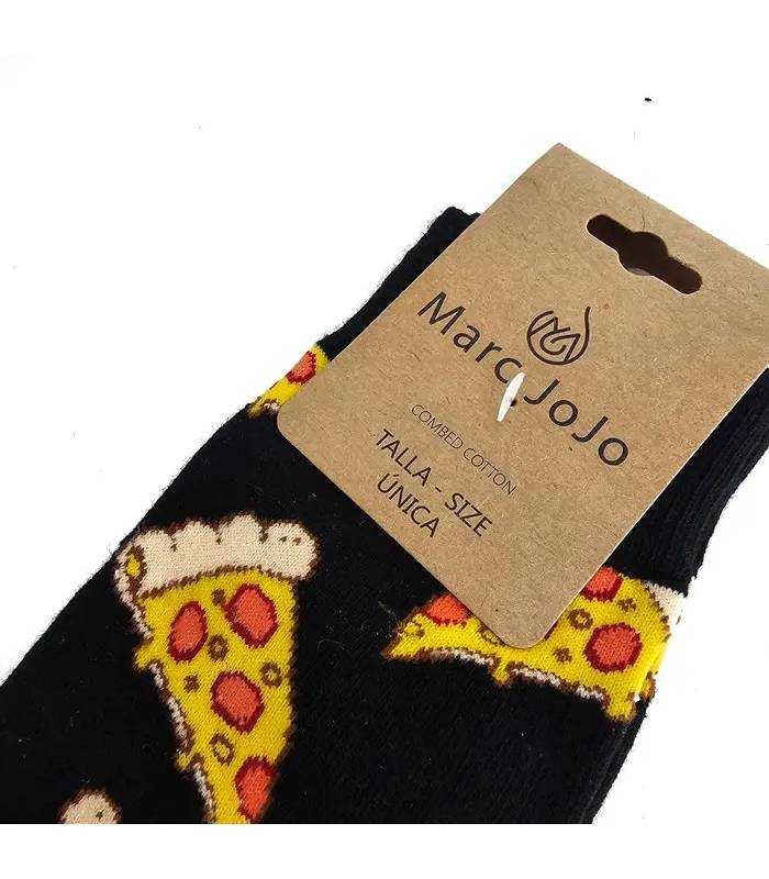 Detalle calcetines Marc JoJo negros con pizzas