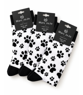 Tres pares calcetines Marc JoJo con huellas de perro