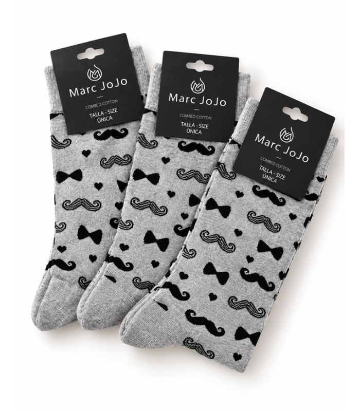 Tres pares calcetines divertidos con bigotes Marc JoJo