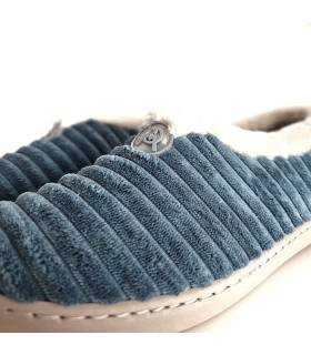 zapatillas casa mujer azules pana