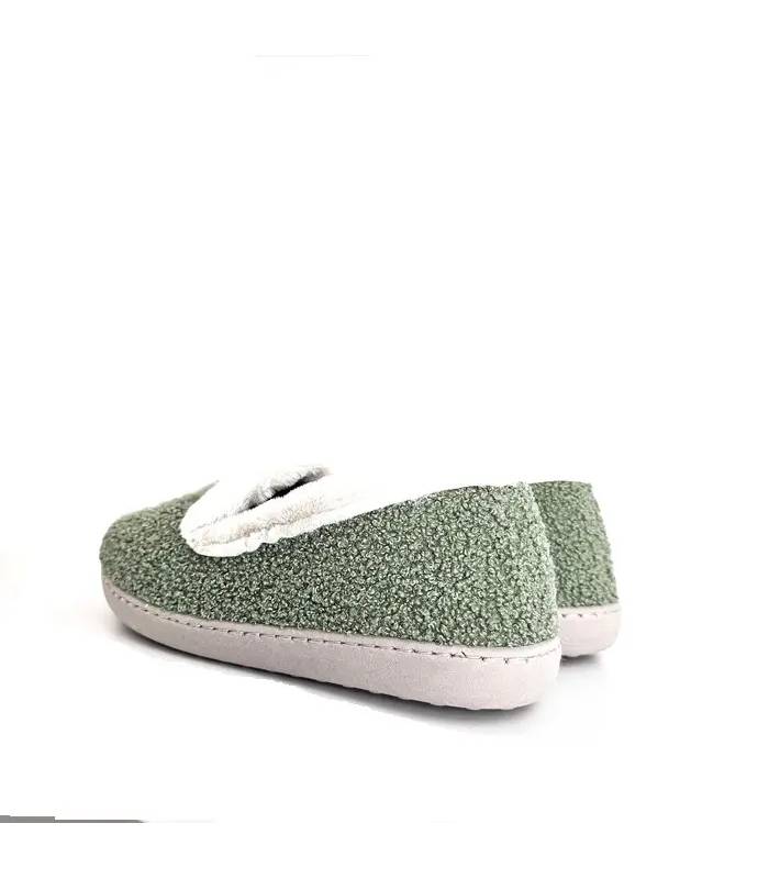 Vista trasera zapatillas casa mujer verdes Gema García