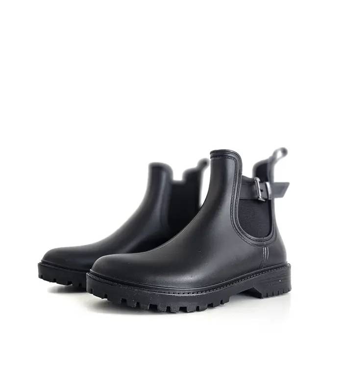Botines Chelsea mujer Kelara negros para lluvia