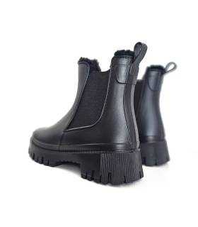 Vista trasera botines Chelsea mujer Kelara negros