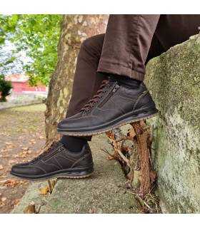 Zapatos piel Corson impermeables de Grisport marrones puestos