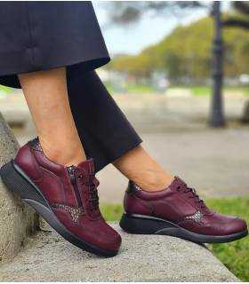 Zapatos Vicmart mujer con cremallera y cordones elásticos puestos