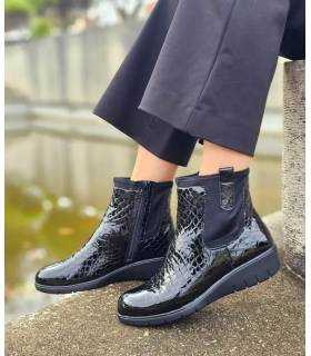 Botines Doctor Cutillas mujer 60348 negro charol grabado puestos