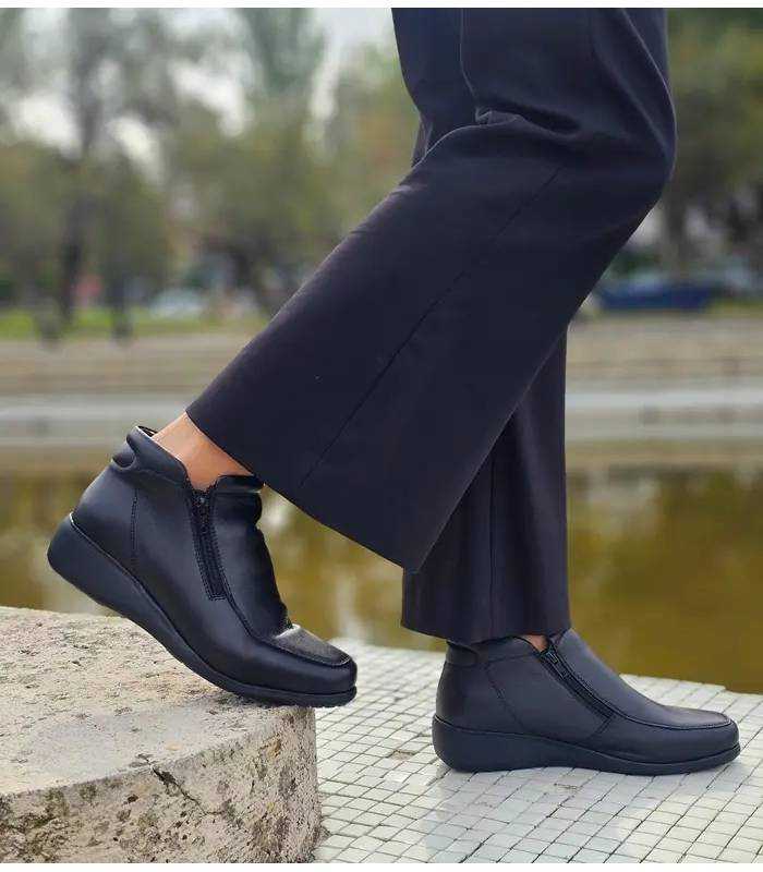 Botín Comfort Class 1326 mujer negro de horme ancha puestos