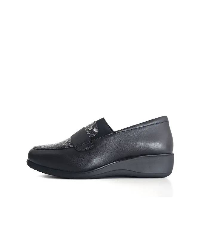 Mocasín Comfort Class mujer negro vista lateral