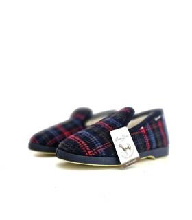 zapatillas comodas y calientes para mujer de invierno con tejido de cuadros
