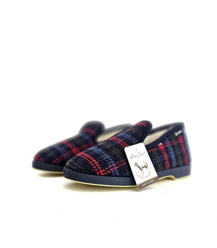 zapatillas comodas y calientes para mujer de invierno con tejido de cuadros