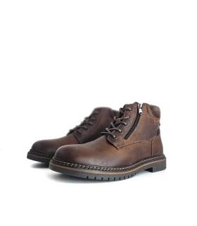 Botas hombre piel marrón Output by Girza vista frontal