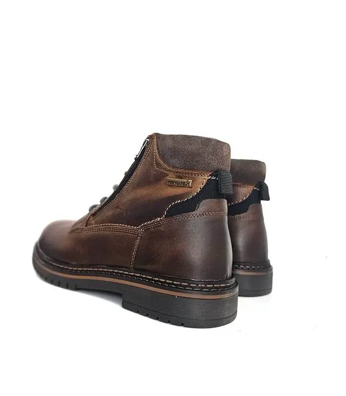 Botas hombre impermeables marrones Output by Girza vista trasera