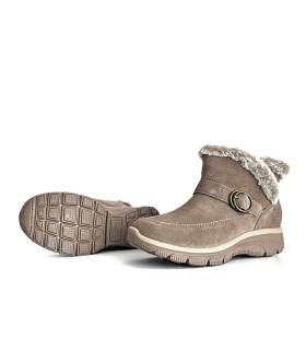 Suela botines Skechers mujer taupe con forro cálido