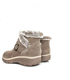 Suela botines Skechers mujer taupe con forro cálido