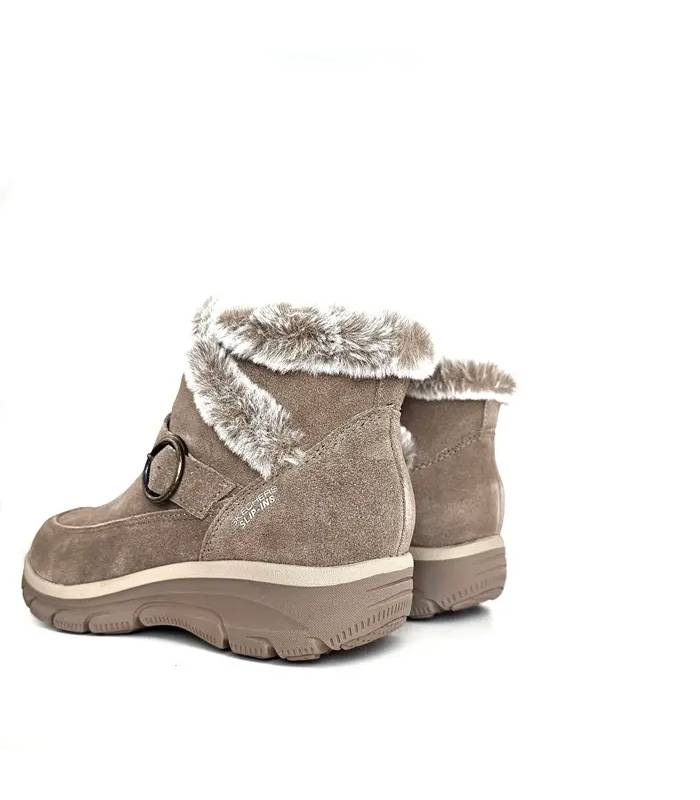 Suela botines Skechers mujer taupe con forro cálido