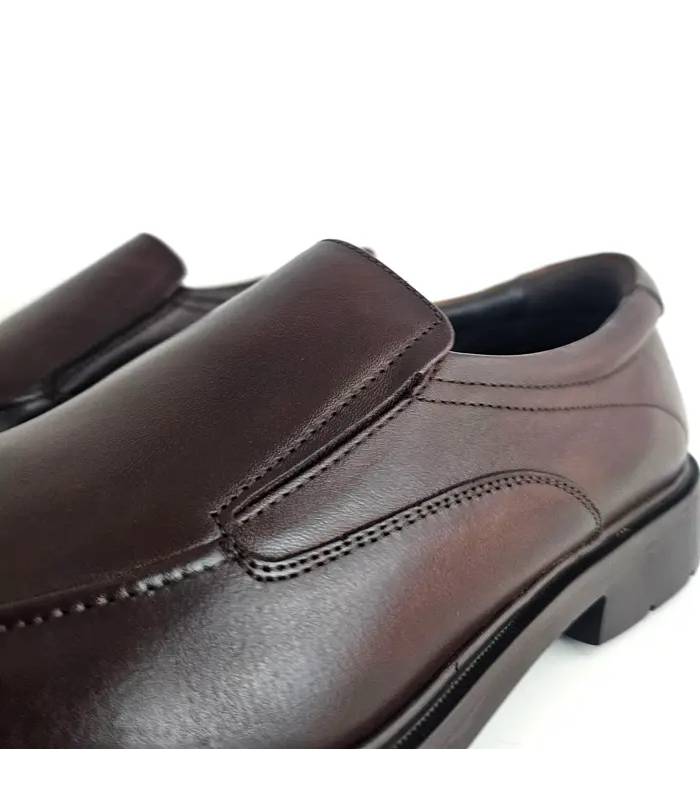 Zapatos Baerchi hombre piel marrón detalle empeine
