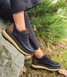 Zapatos Comfort Class mujer Kitty 12 negros con cuña puestos