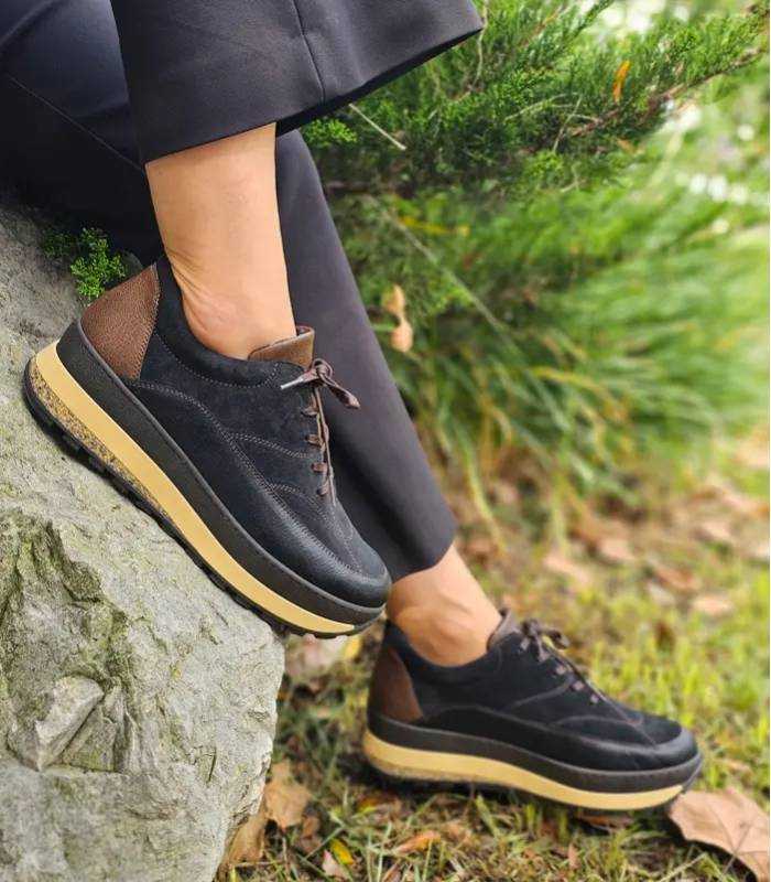 Zapatos Comfort Class mujer Kitty 12 negros con cuña puestos