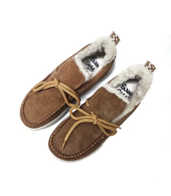 Mocasines mujer Sunni Sabbi camel con pelo interior