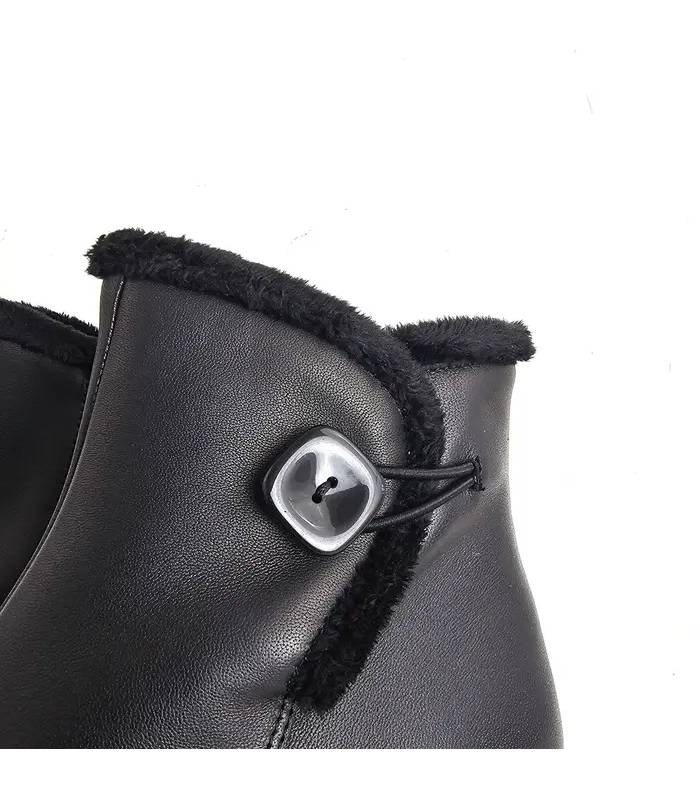 Botines Valerias mujer negros vista ldetalle del boton