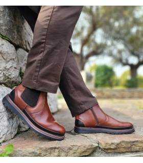 Botines hombre Chelsea piel marrón claro Baerchi puestos