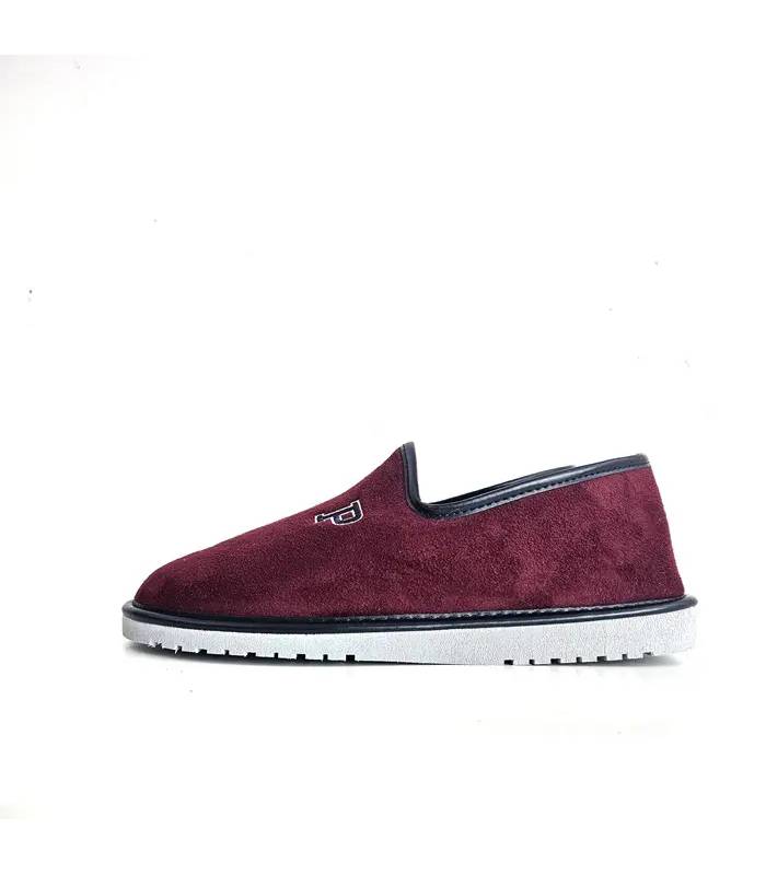 Zapatilla Pelusín hombre granate perfil lateral