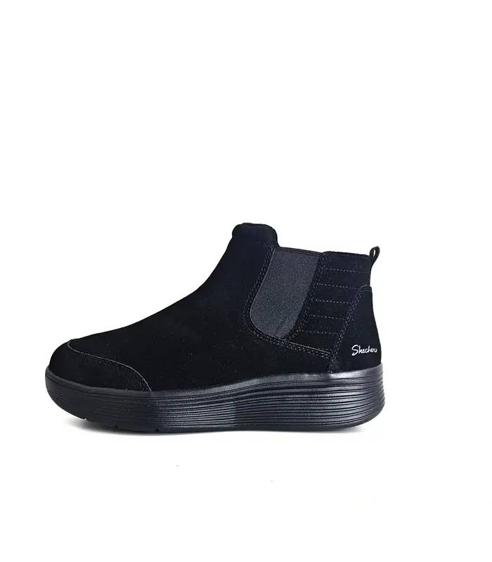 Botines Skechers Arch Fit mujer negros vista lateral