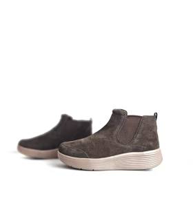 Botín Skechers Arch Fit mujer marrón lateral