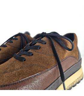 Detalle piel y serraje Comfort Class Kitty 12 mujer marron claro