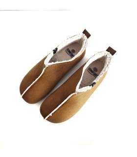 Interior borreguito zapatillas casa mujer camel