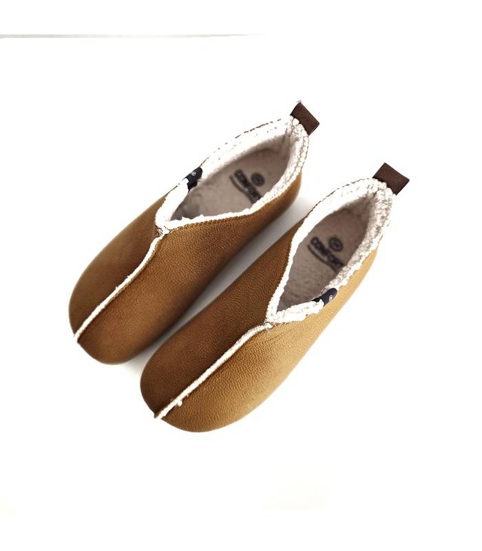 Interior borreguito zapatillas casa mujer camel