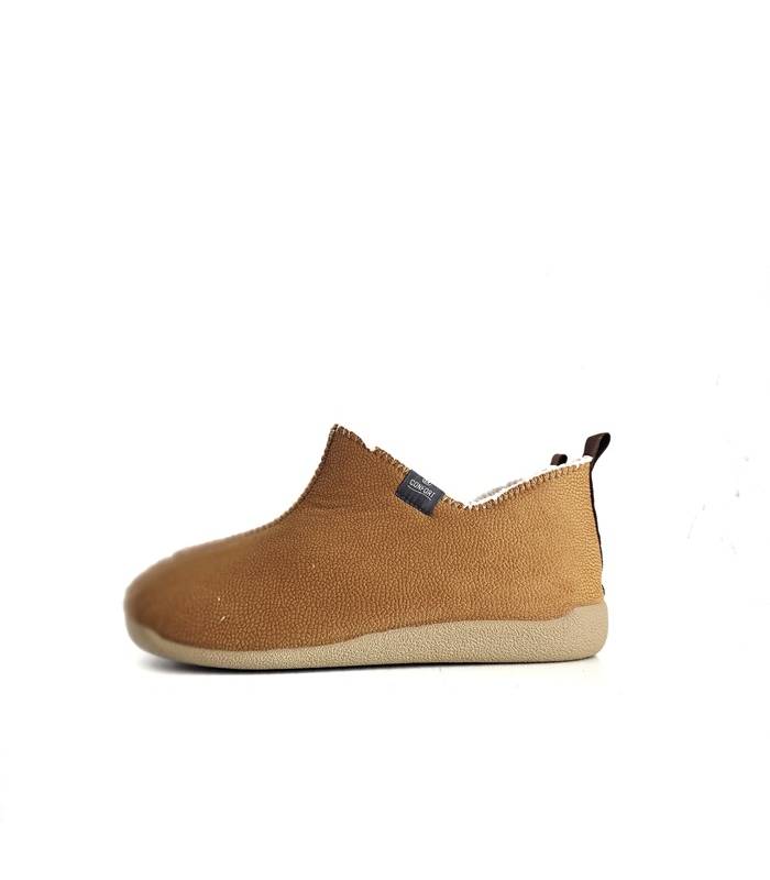 Zapatilla casa mujer tipo bota camel lateral