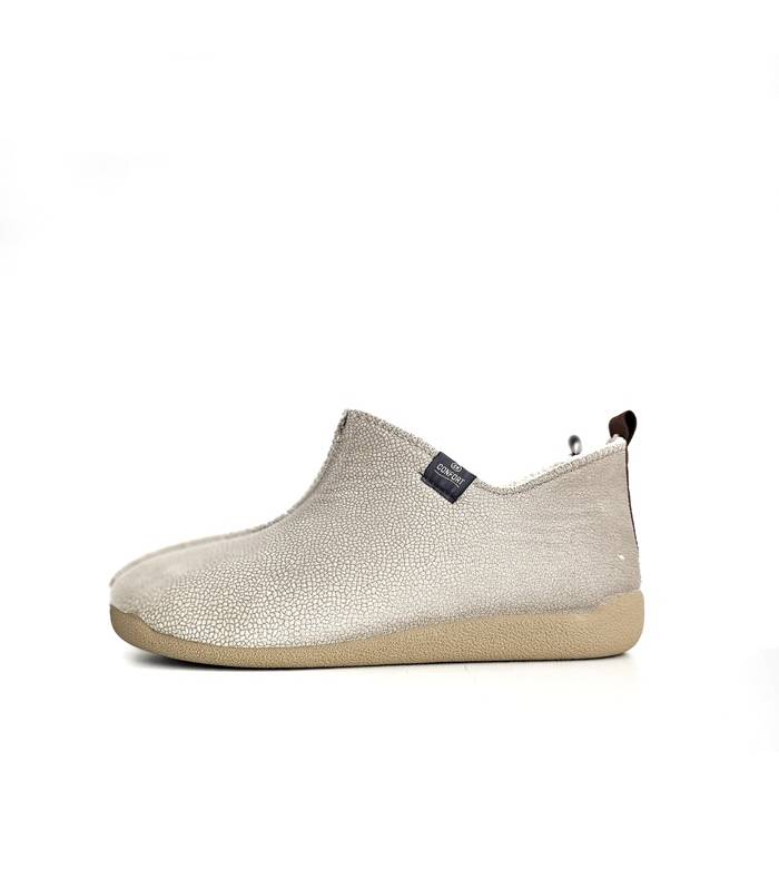 Zapatilla CM Confort mujer piedra vista lateral