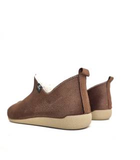 Zapatillas casa hombre camel vista trasera