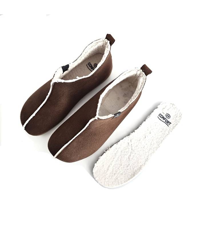 Zapatilla CM Confort hombre camel vista lateral