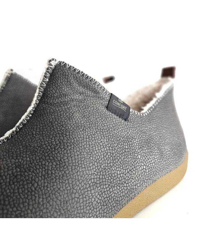 Detalle zapatillas casa hombre bota CM Confort gris