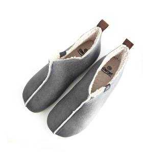 Interior borreguito zapatillas casa hombre gris