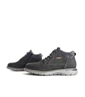 Botas Output hombre piel gris vista lateral