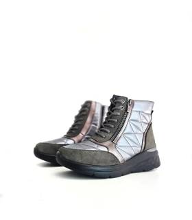 Botines Vicmart mujer waterproof acolchados gris plata