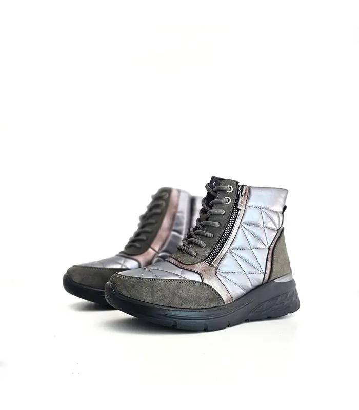Botines Vicmart mujer waterproof acolchados gris plata