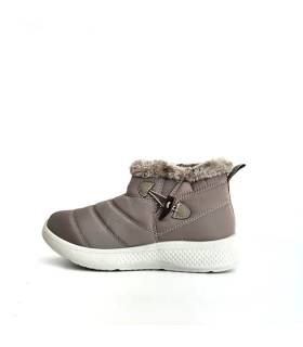 Botines de invierno mujer Hualunaote acolchados taupe