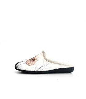Zapatillas Gema García mujer con dibujo de muñeca y paraguas de perfil
