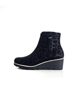 Botines negros DChicas con cremallera y cuña de 5 cm