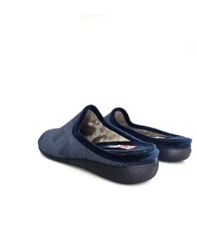 Zapatillas de casa hombre abiertas atrás con forro suave beige