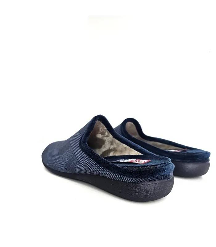 Zapatillas de casa hombre abiertas atrás con forro suave beige